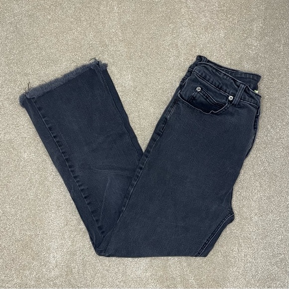 Gianni Bini Denim - Gianni Bini Cropped Raw Hem Black Denim Jeans